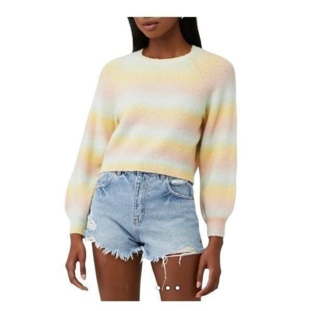 BB Dakota Crazy On You Sweater In Pastel Women’s Size L NWT $89